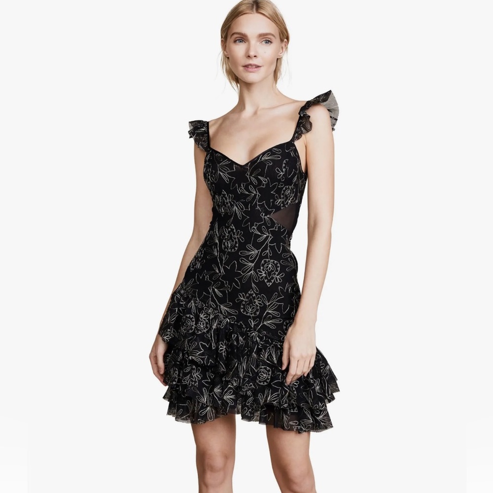 Cinq A Sept Enid ruffle cocktail dress. NWT